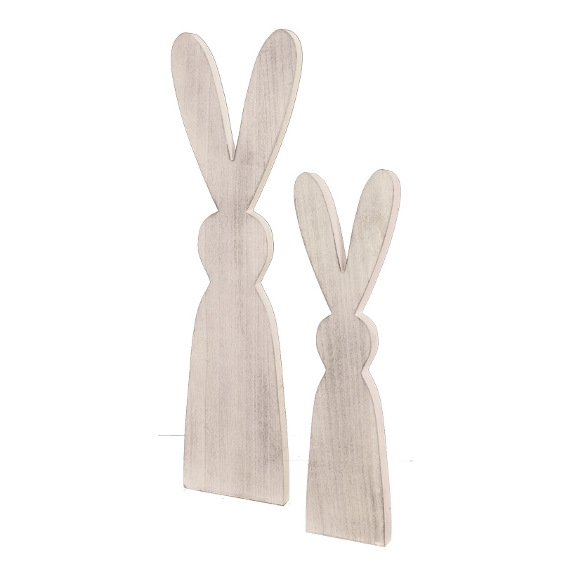 Rabbit contours, 60x22cm 40x16cm standing, set of 2, made of wood