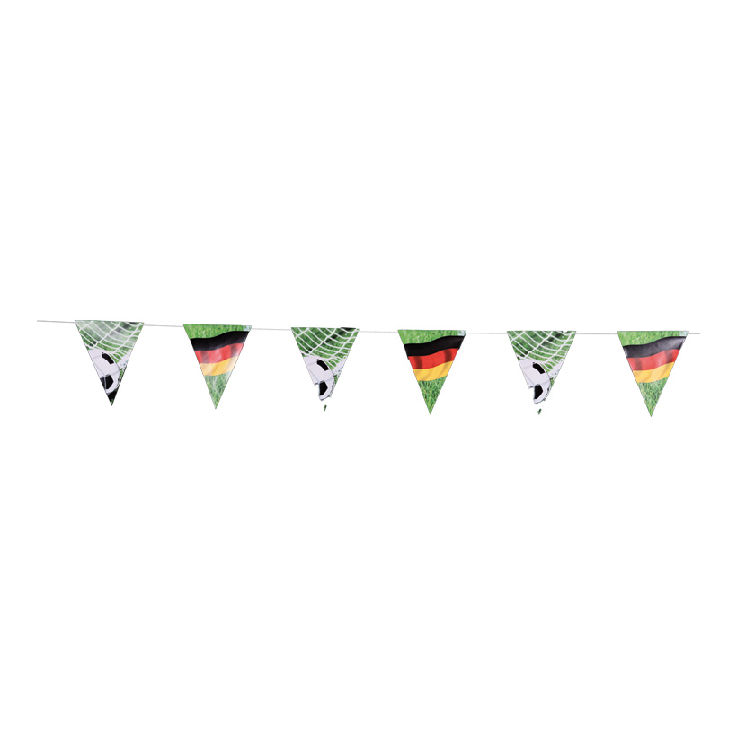 # Pennant chain "Germany" 300cm printed on both sides, Germany flag & football, made of paper, flame retardent