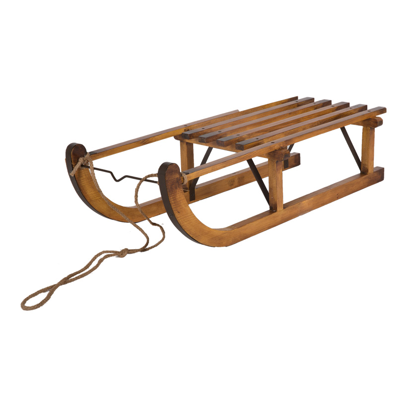 Wooden sleigh, 80x36,5x20cm, with rope