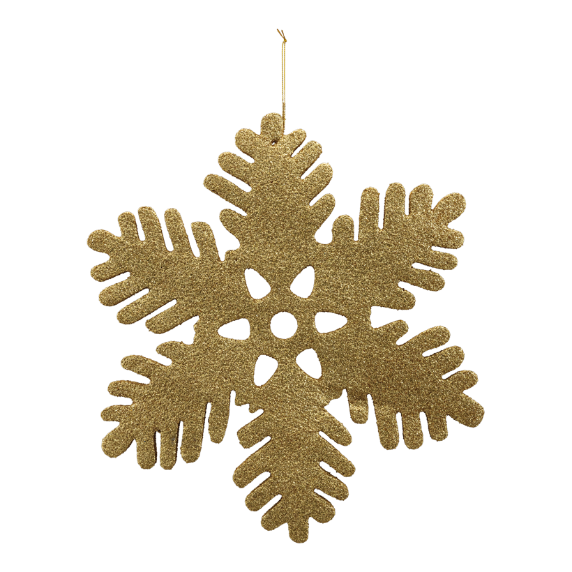 Snowflake, _ 36cm out of foam, glittering, with hanger
