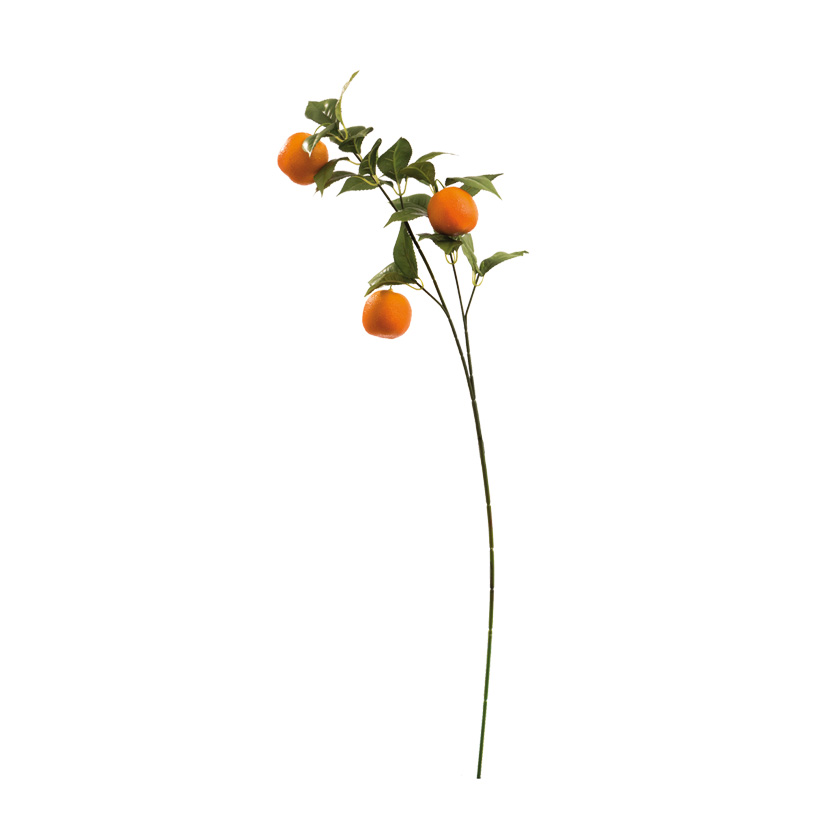 Orangenzweig, 70cm 2-fach, mit 3 Orangen und Blätter
