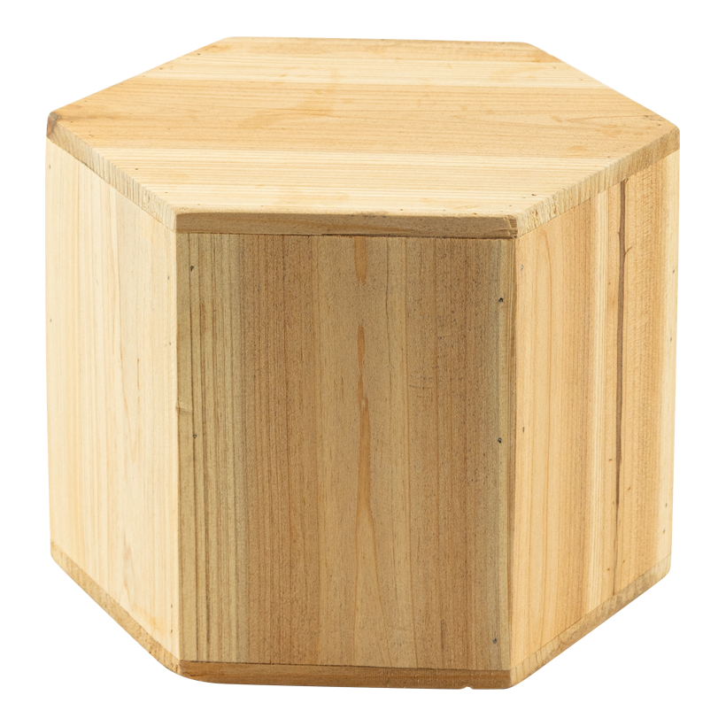 Podest, 20x16,7x10cm 15cm hoch 6-eckig, aus Holz