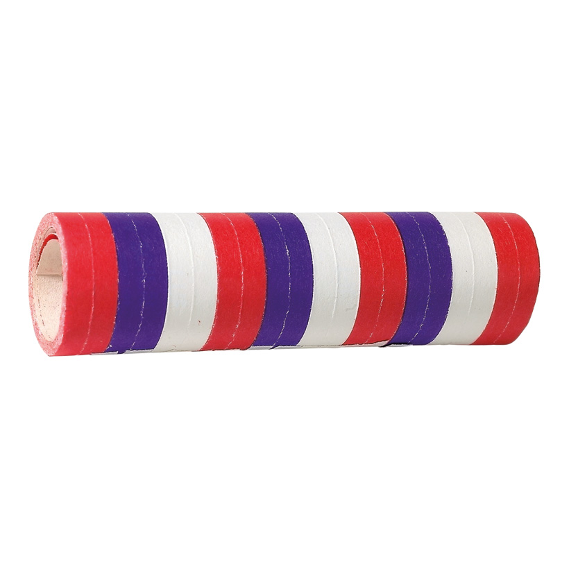 # Luftschlangen "Frankreich" 4m, 7mm breit, blau/weiß/rot, aus Papier