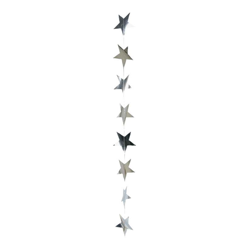 Foil star chain, ca. Ø 9cm, 200cm, 12-fold, metal foil