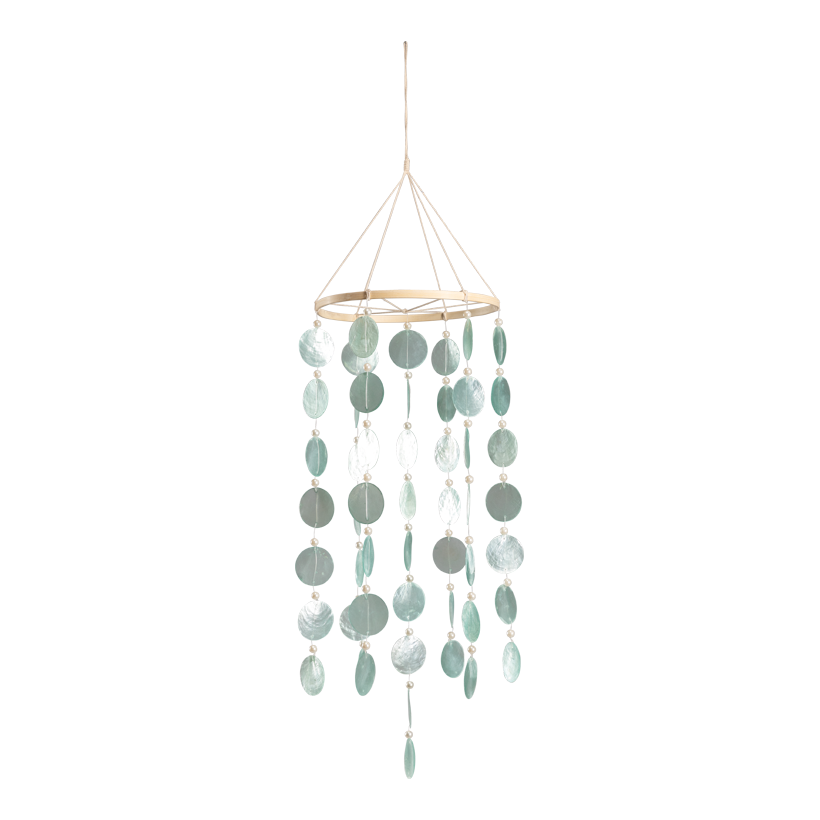 Muschel Mobile, 90x23cm aus Capiz/Holz