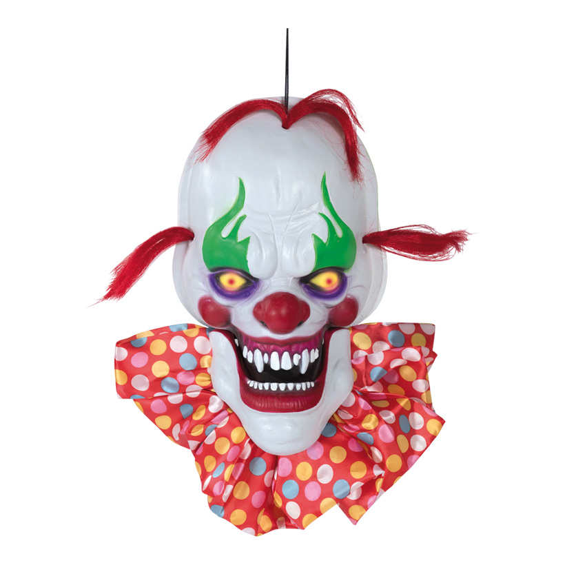 Clown head, speaking, 50cm with light- and sound effects