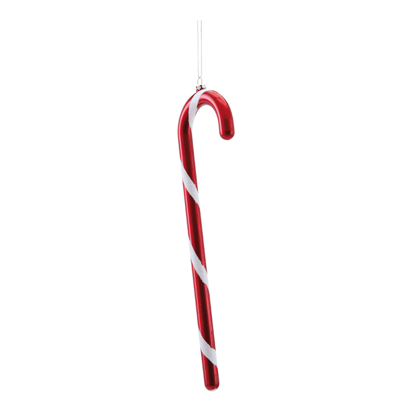 Candy stick, 32cm out of plastic, with glitter, with hanger