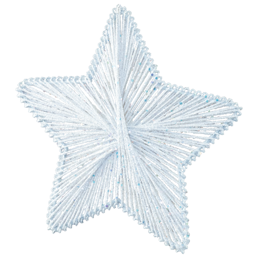 Star, 25cm out of plastic and metal, with glitter and sequins, with hanger