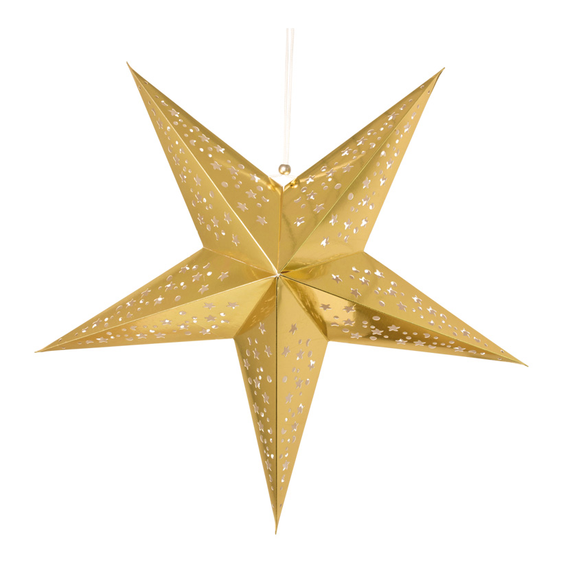 Folding star, Ø 60cm, 5-pointed, with hole pattern, paper