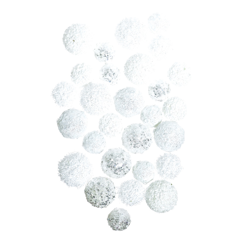 Mini boules de neige, Ø 3-4cm 28 fois, de polystyrène