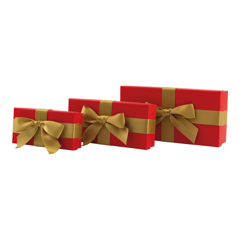 Geschenkboxen, 30x15x8cm,25x12x6cm 20x10x5cm 3 Stk./Set, mit Satinschleife, rechteckig, ineinander passend