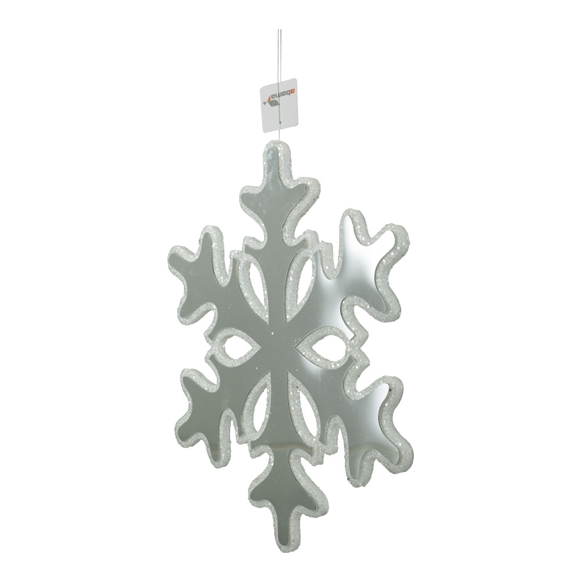 Flocon de neige avec effet miroir, 40cm en mousse, avec fil de nylon