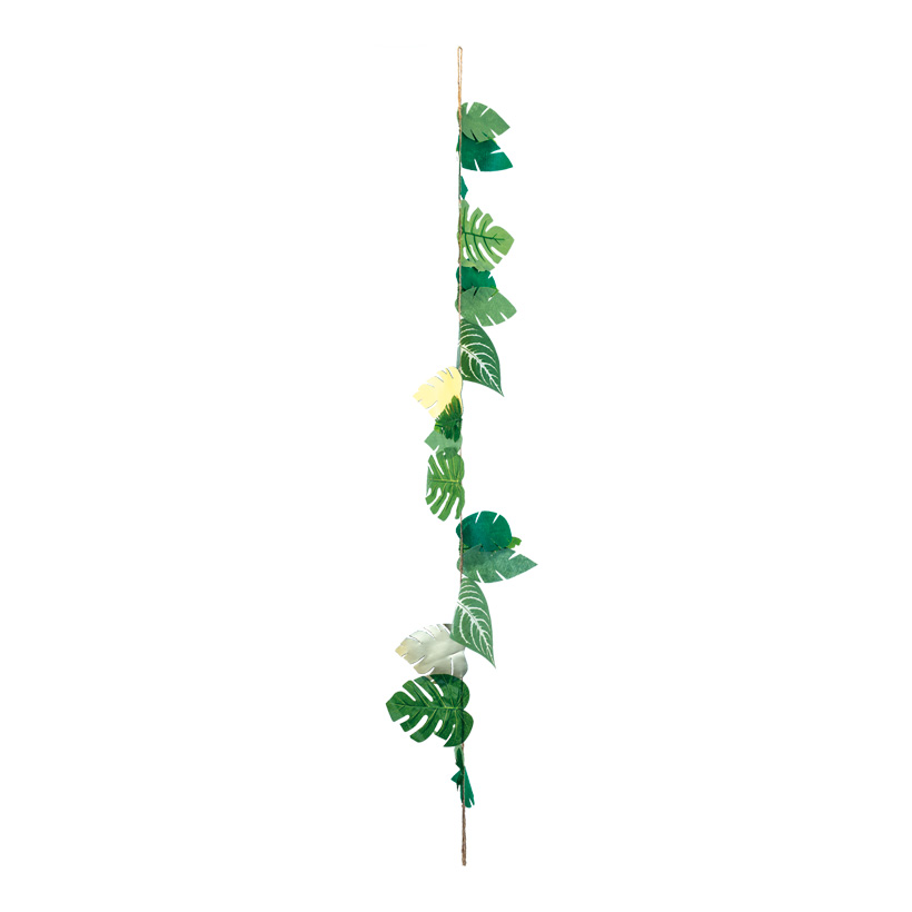 Jungle garland, L: 150cm with golden & green leaves