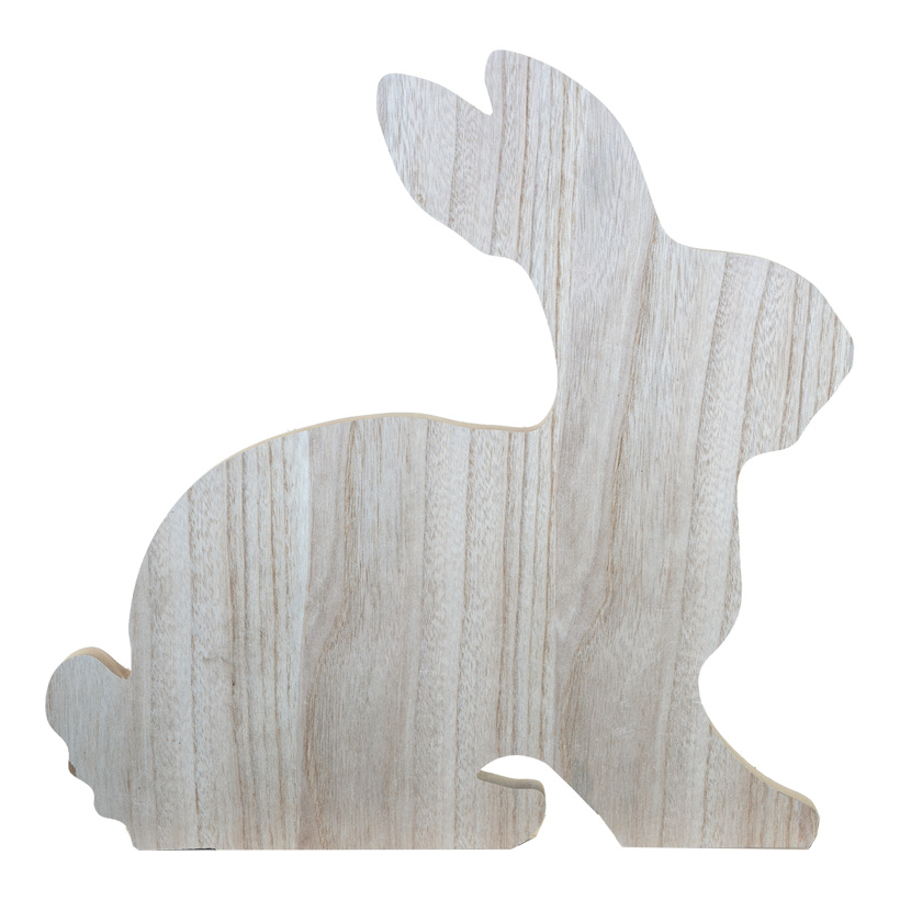 Rabbit, 50x50cm sitting, 2-parted, with base plate, made of wood