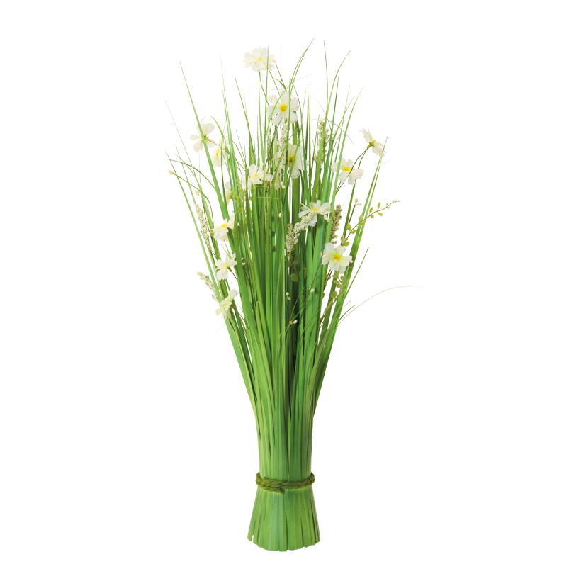 Bundle of grass with spring flowers, 70cm Ø30cm out of plastic/artificial silk