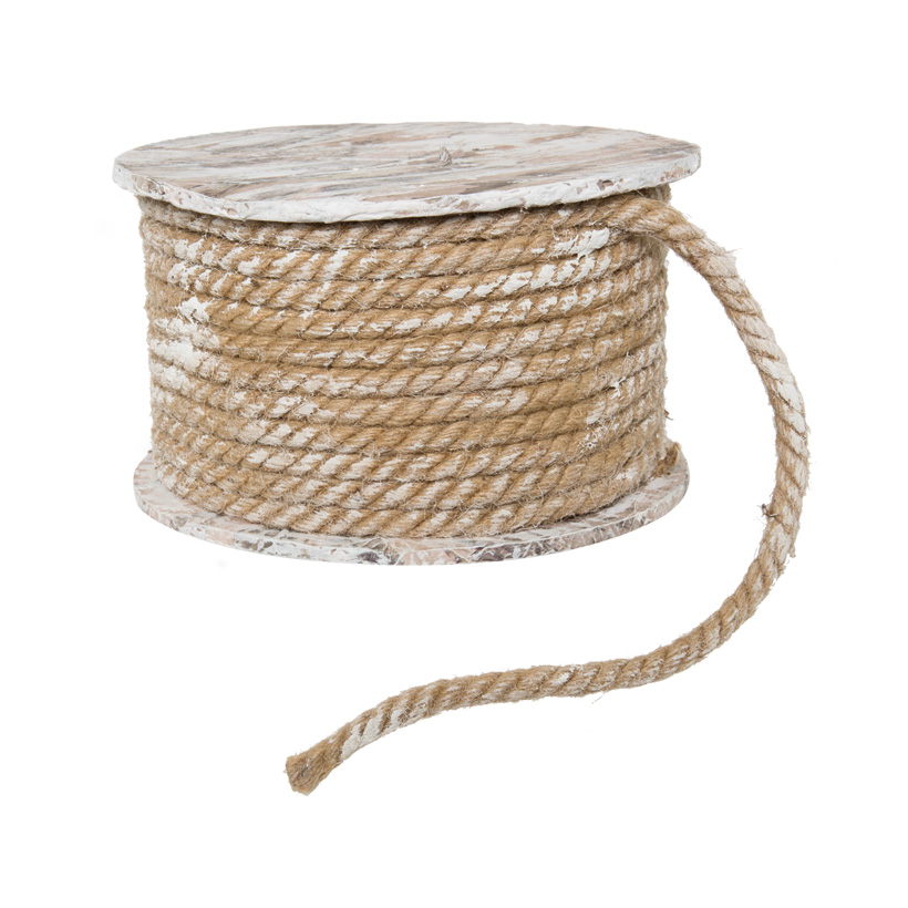 Spool with cord, Ø23x14cm, cardboard/rope