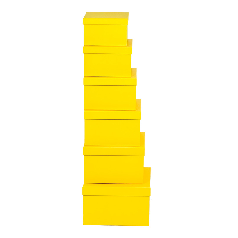 Boxes, 18,5x18,5x11,5, 20x20x12, 21,5x21,5x13,5, 24x24x14,5, 6pcs./set, nested, cardboard, quadratic, 15,5x15,5x9,5, 17x17x10