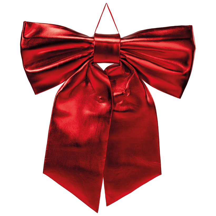Bow, shiny, lightly padded, 110x97cm out of polyester, with metal ring, for indoor and outdoor