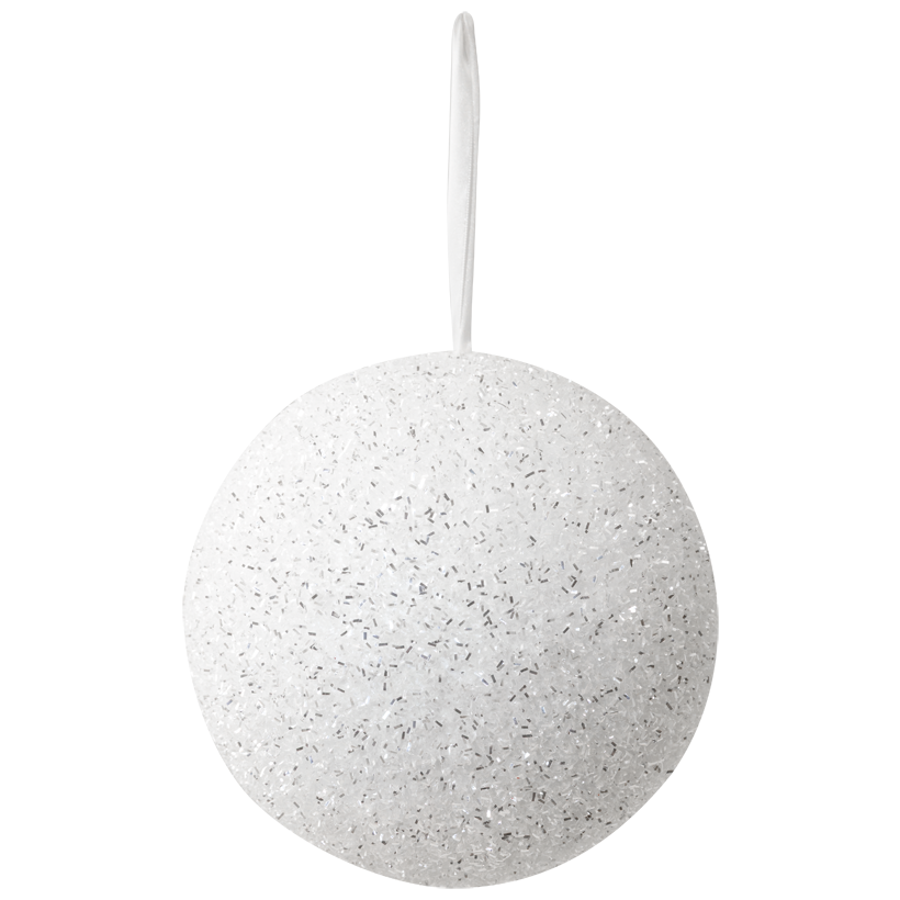 Ball, with flakes, 20cm out of styrofoam, with hanger