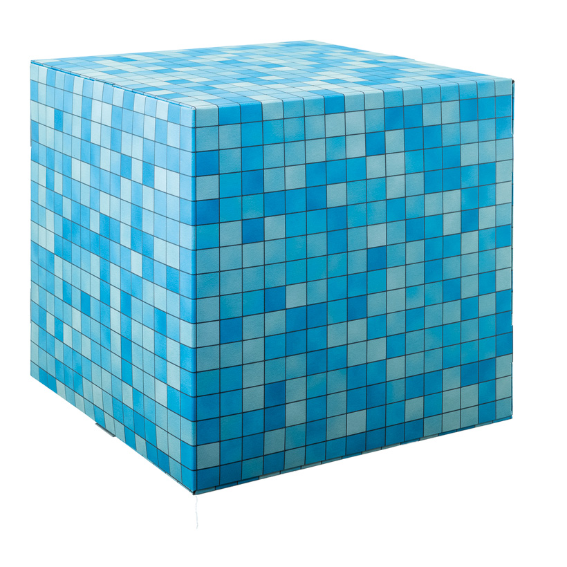 # Motif cube "pool flag", 32x32x32cm with stabilization inside (cardboard), high printing- & material quality, 450g/m², foldable cardboard