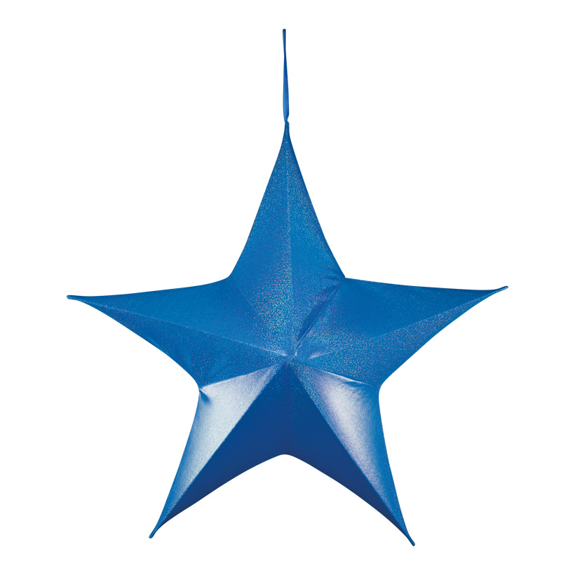 Textile star, Ø 80cm 5-pointed, out of polyester/plastic, with hanger, foldable
