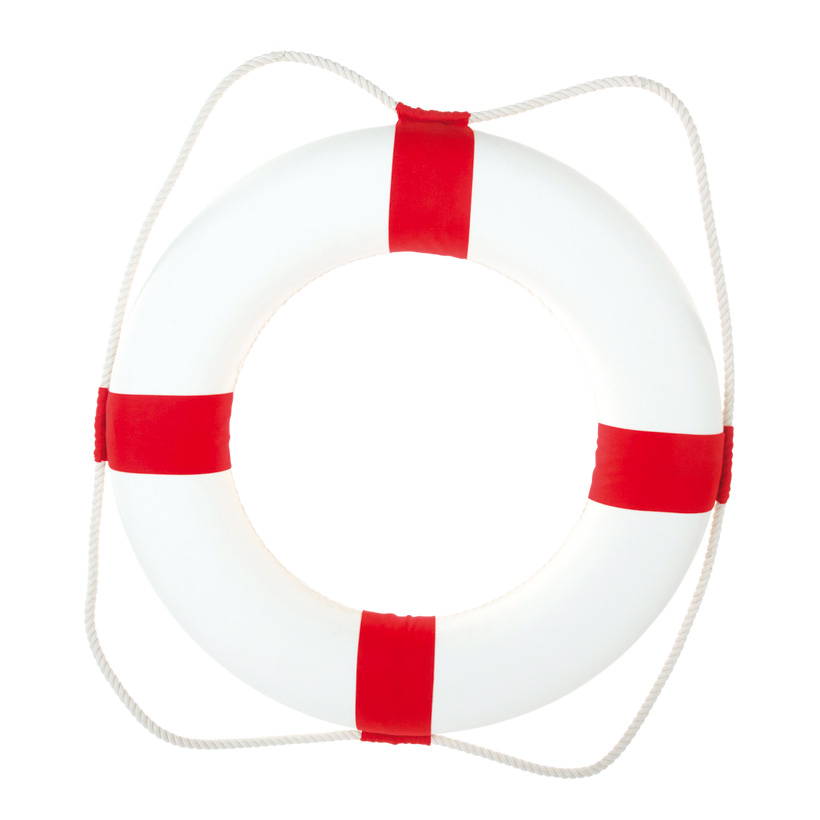 # Life buoy with rope, Ø 75cm, styrofoam covered with cotton
