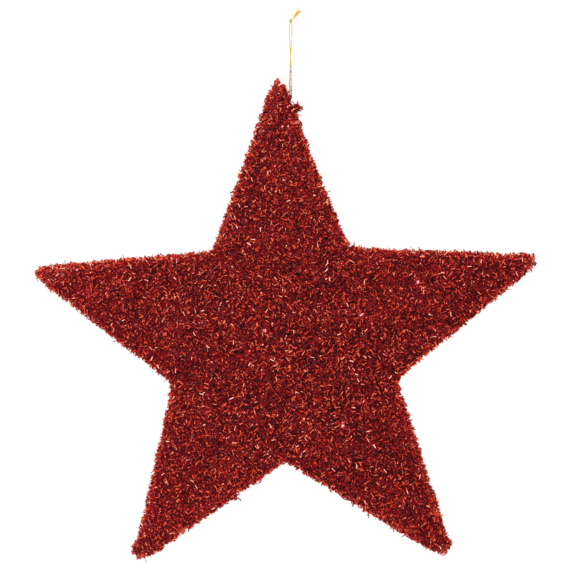 Star, Ø 40cm out of styrofoam, with tinsel glitter and hanger