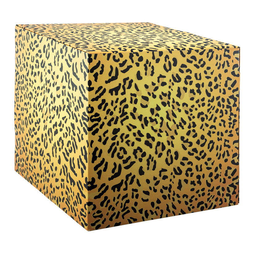 # Motif cube "cheetah", 32x32x32cm with stabilization inside (cardboard), high printing- & material quality, 450g/m², foldable cardboard