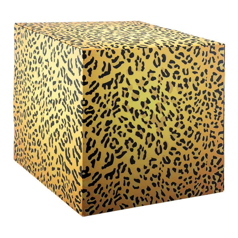 # Cube à motif " Gépard ", 32x32x32cm Croix carton intérieur pour stabilisation, haute qualité impression et matériel, 450g/m²,en carton, pliable