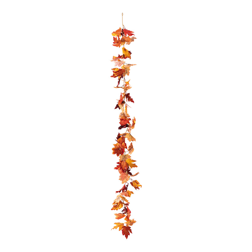 Ahornblattgirlande, 175cm aus Kunstseide/Kunststoff, mit Haken zum Hängen