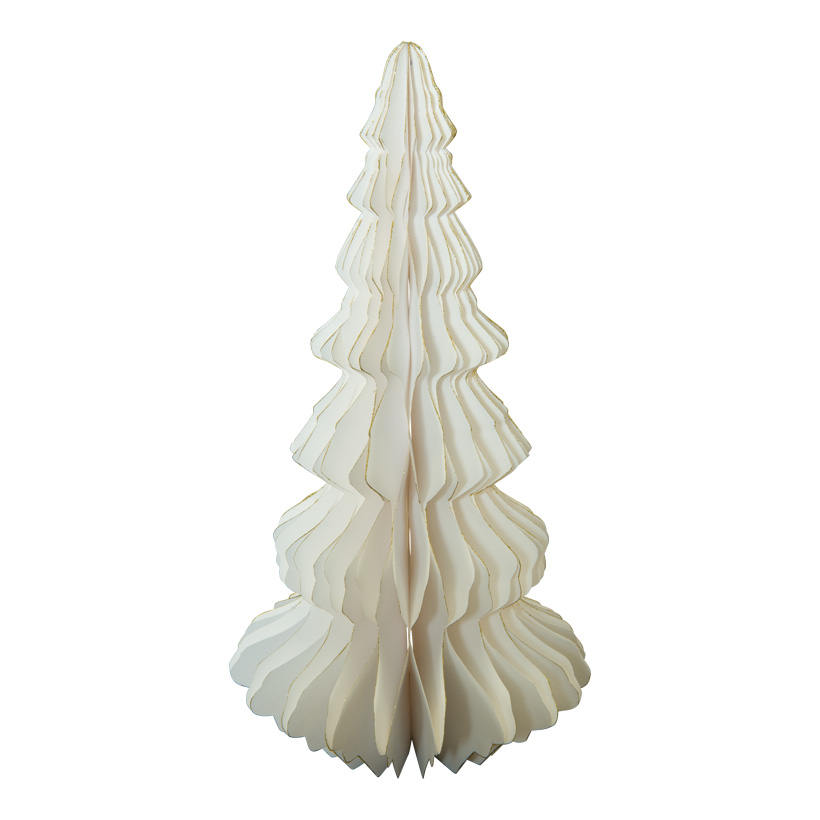 Tannenbaum, 40cm selbststehend, faltbar, aus Papier, mit goldenen Rändern, mit Magnetverschluss