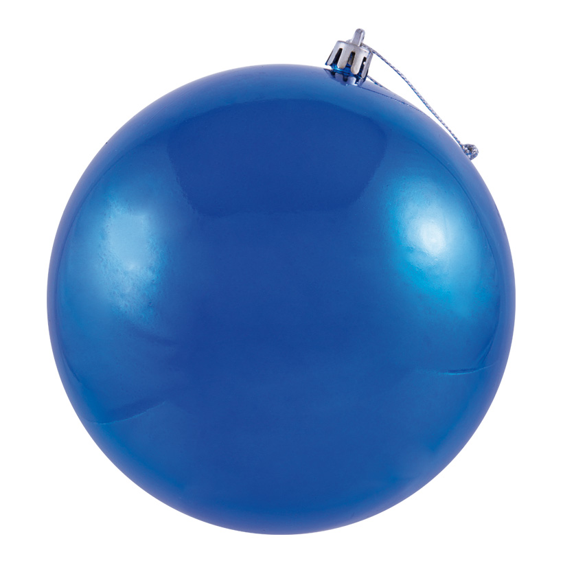 Boule de Noel, bleu, Ø 8cm, 6cps./blister, sans soudure, brillant