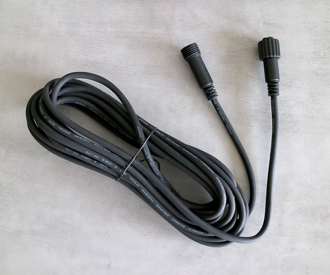 # LED extension cable, 600cm extension cable made of rubber for fairy lights, IP44, for indoor & outdoor use, without plug