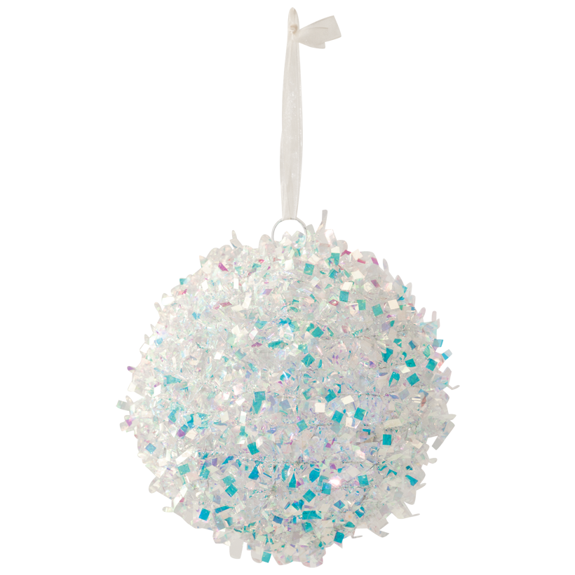 Ball, Ø 20cm out of tinsel and metal, with hanger