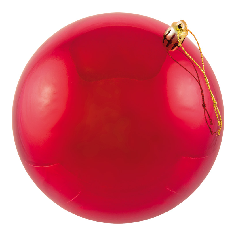 Christmas ball, red, Ø 8cm, 6pcs./blister, seamless, shiny
