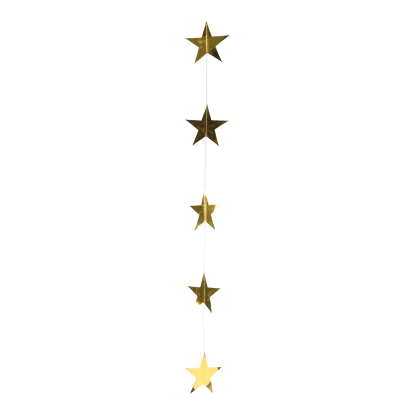 Foil star chain, ca. Ø 8cm, 200cm, 15-fold, metal foil