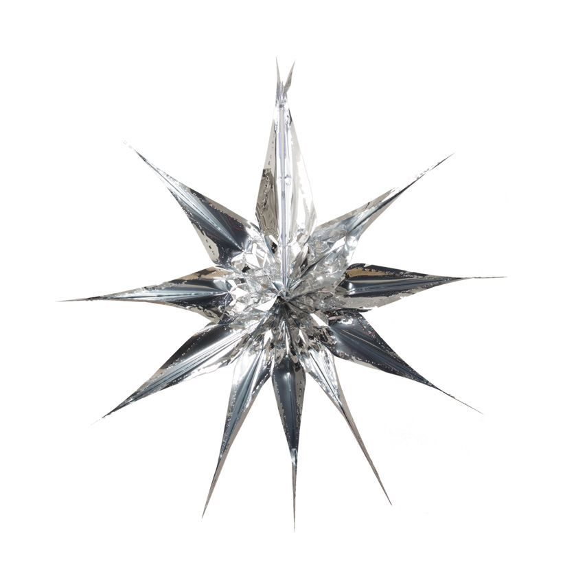 Christmas star, classic, Ø 60cm, metal foil, flame retardent