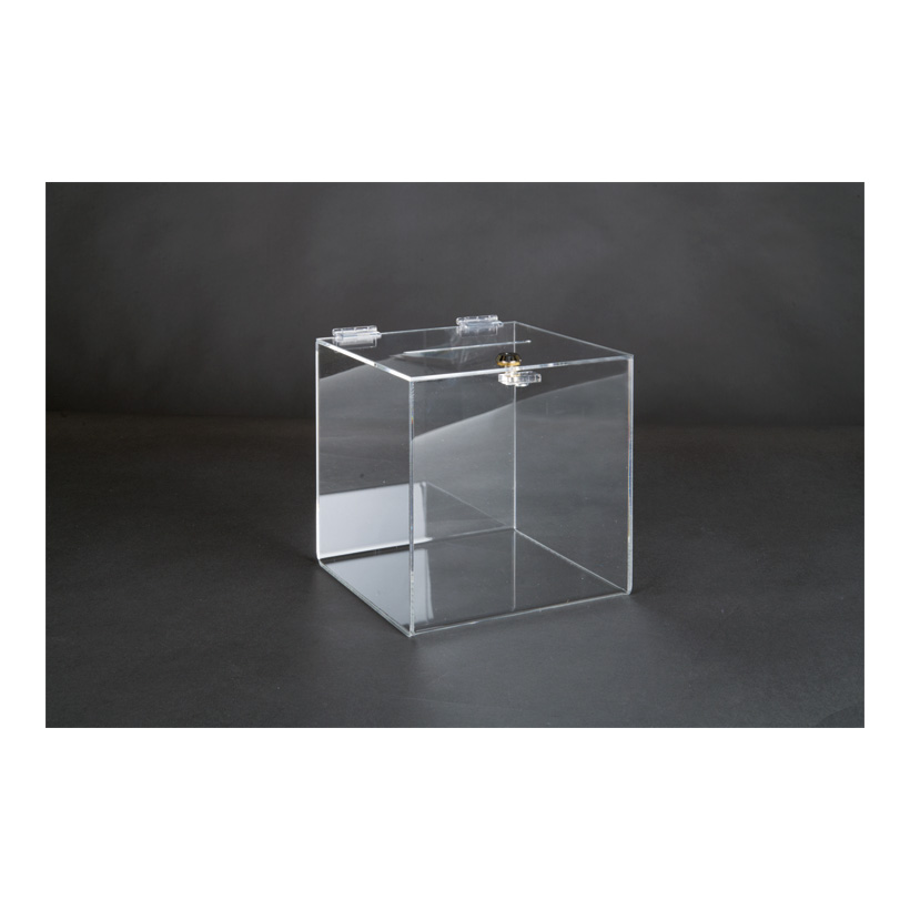 # Acrylic raffle box, 20x20x20cm lockable