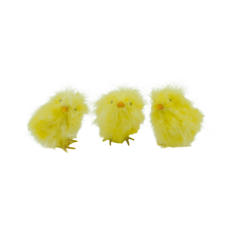 Poussin, 12cm, 3pcs./blister, vraies plumes