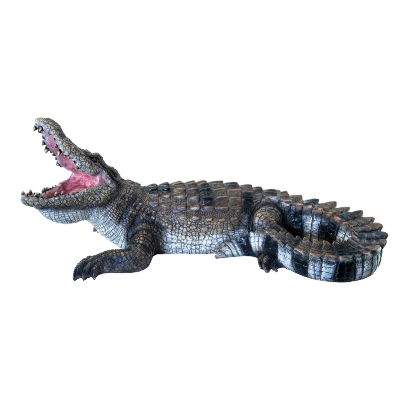 Krokodil, L: 50cm B: 27cm liegend, Kopf gehoben, aus Kunstharz