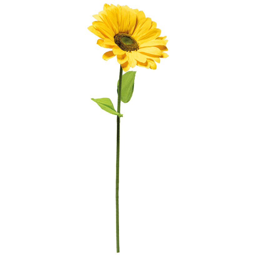 Sunflower with stem, 130cm Ø 50cm, Stiel: 120cm out of paper