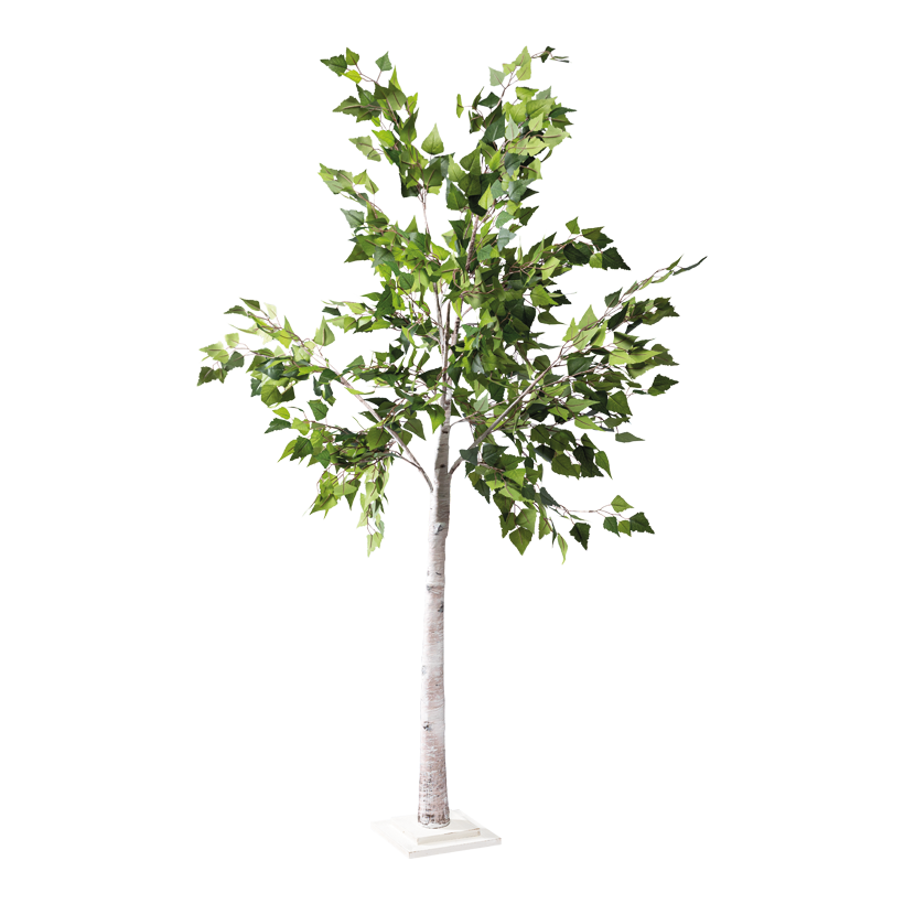 Birch tree, 180cm MDF Holzfuß: 21,5x21,5x3,5cm out of cardboard/artificial silk