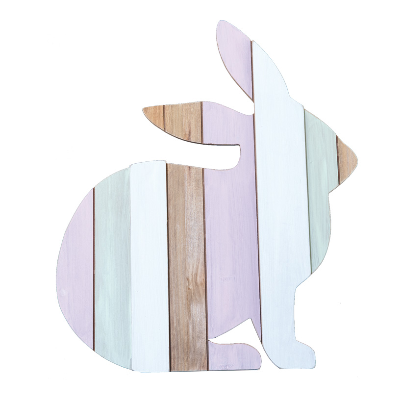 Lapin de Pâques, 44x38cm Support en bois sur le dos, en bois