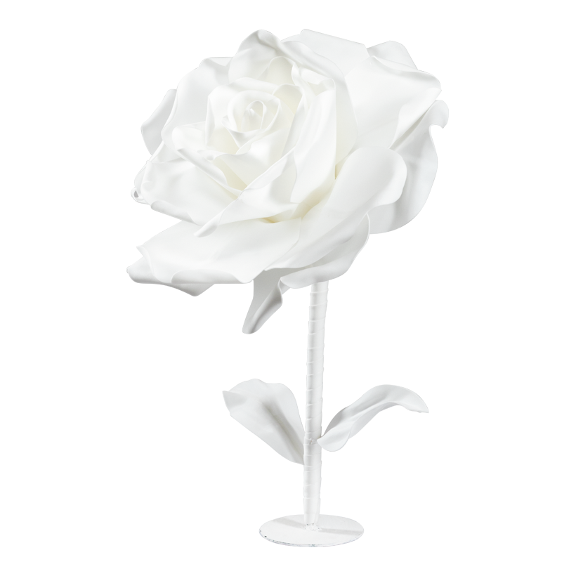 Rose with metal base, _ 40cm Gesamtlänge: 60cm, Metallfuß: _ 13cm, out of foam/metal