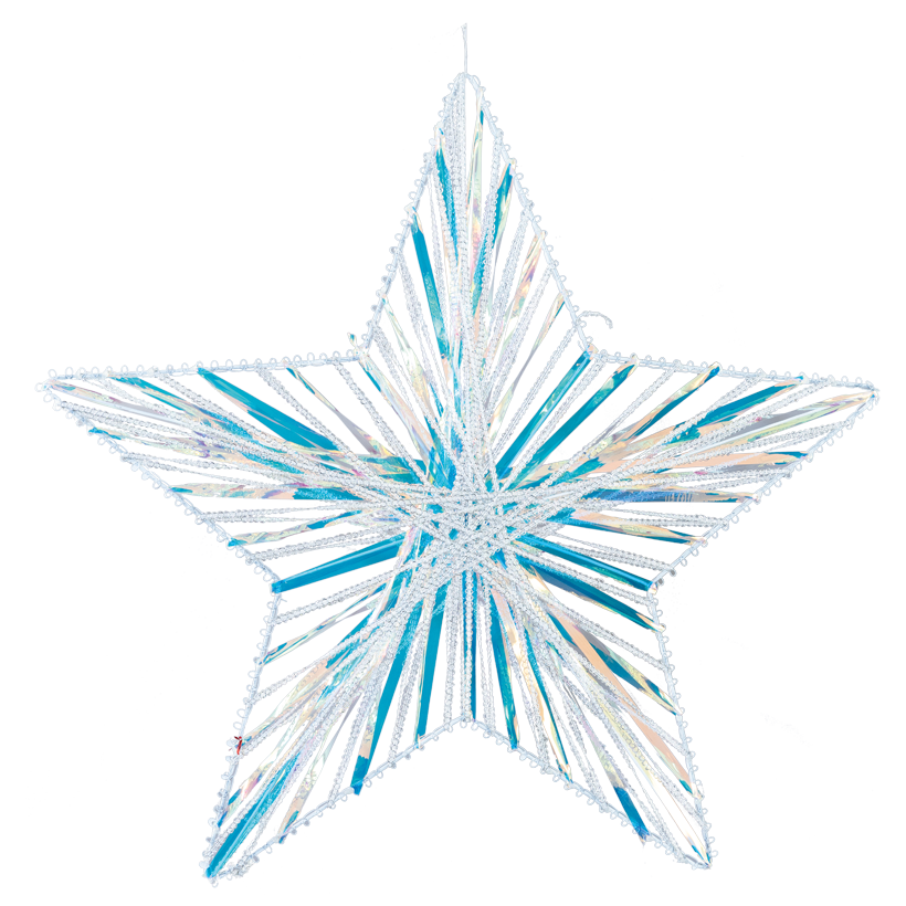 Star, with hanger, Ø 60cm out of fabric, foil and metal