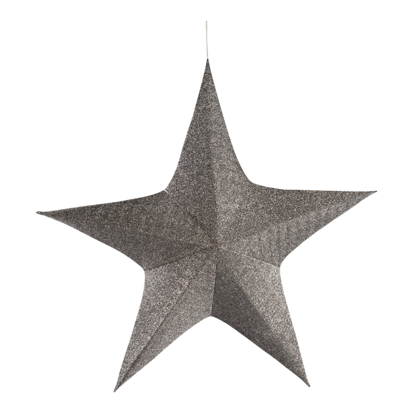 Textilstern, 150cm 5-zackig, glitzernd, faltbar, mit Hänger und Reißverschluss
