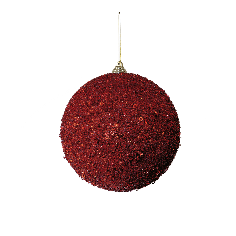 Kugel mit Pailletten, Ø 20cm aus Styropor/Kunststoff, mit Hänger, beglittert