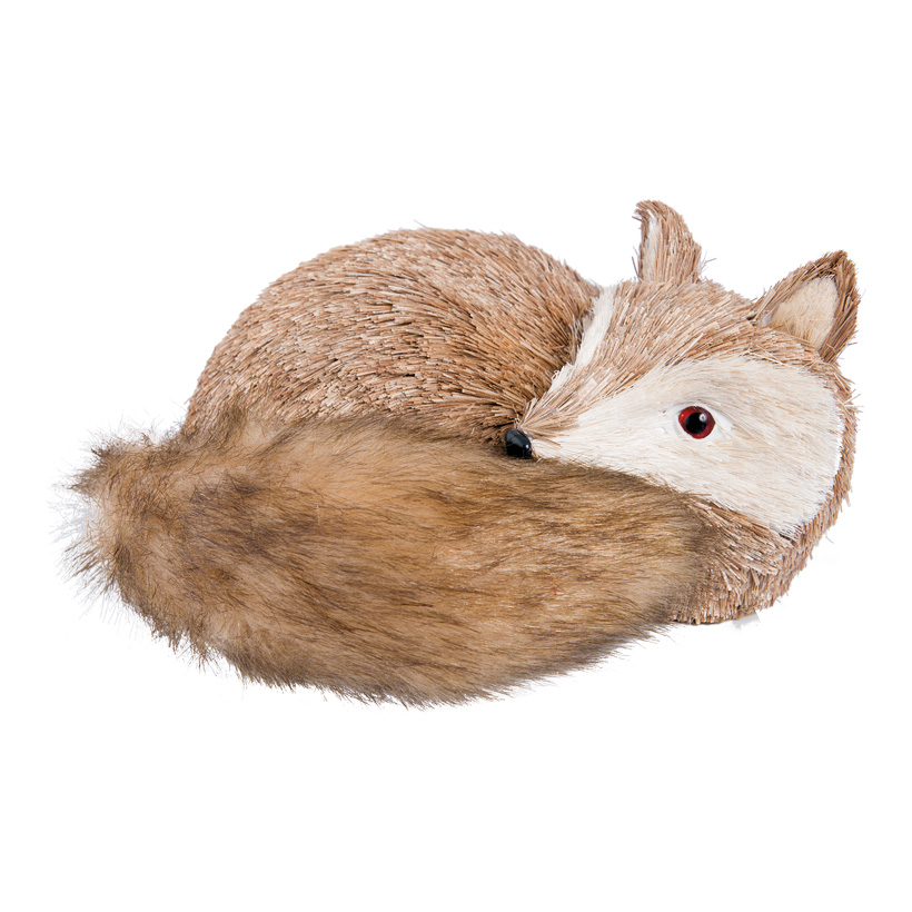 Fox, 25x23cm lying, made of styrofoam and natural fibre