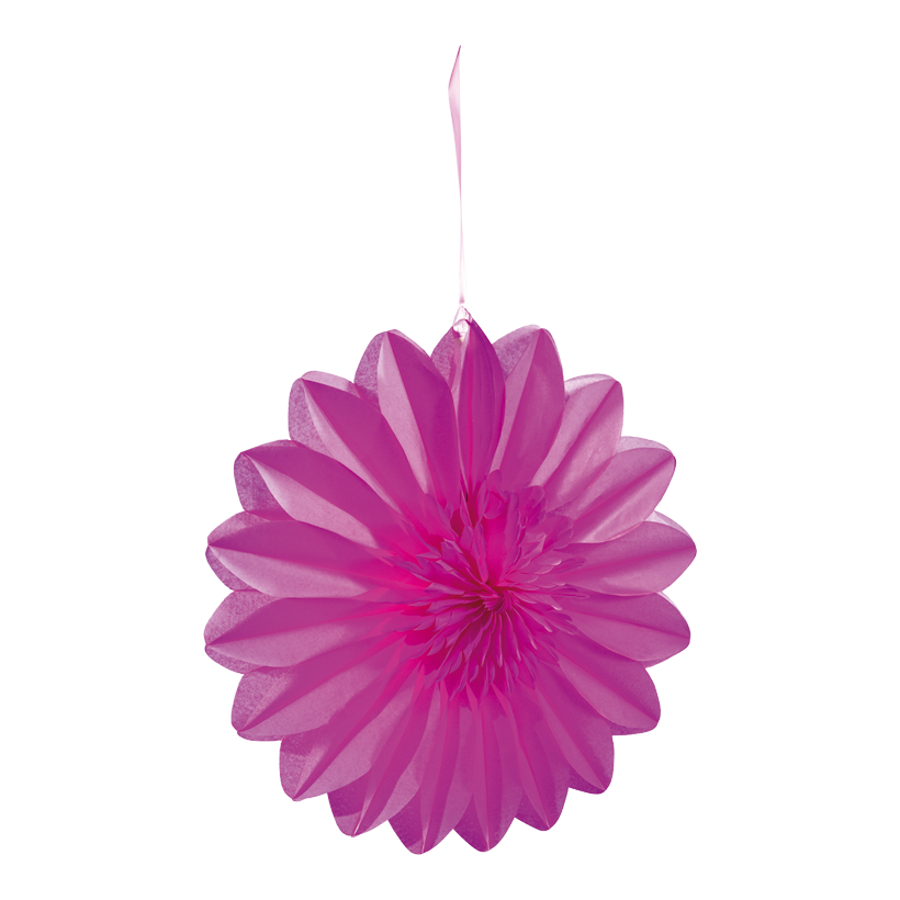 Flower rosette, 50cm out of paper, foldable, with hanger, self-adhesive