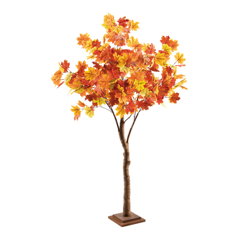 Ahornbaum, 150cm Holzfuß: 20x20x3cm Stamm aus Eisen/ Blätter aus Kunstseide